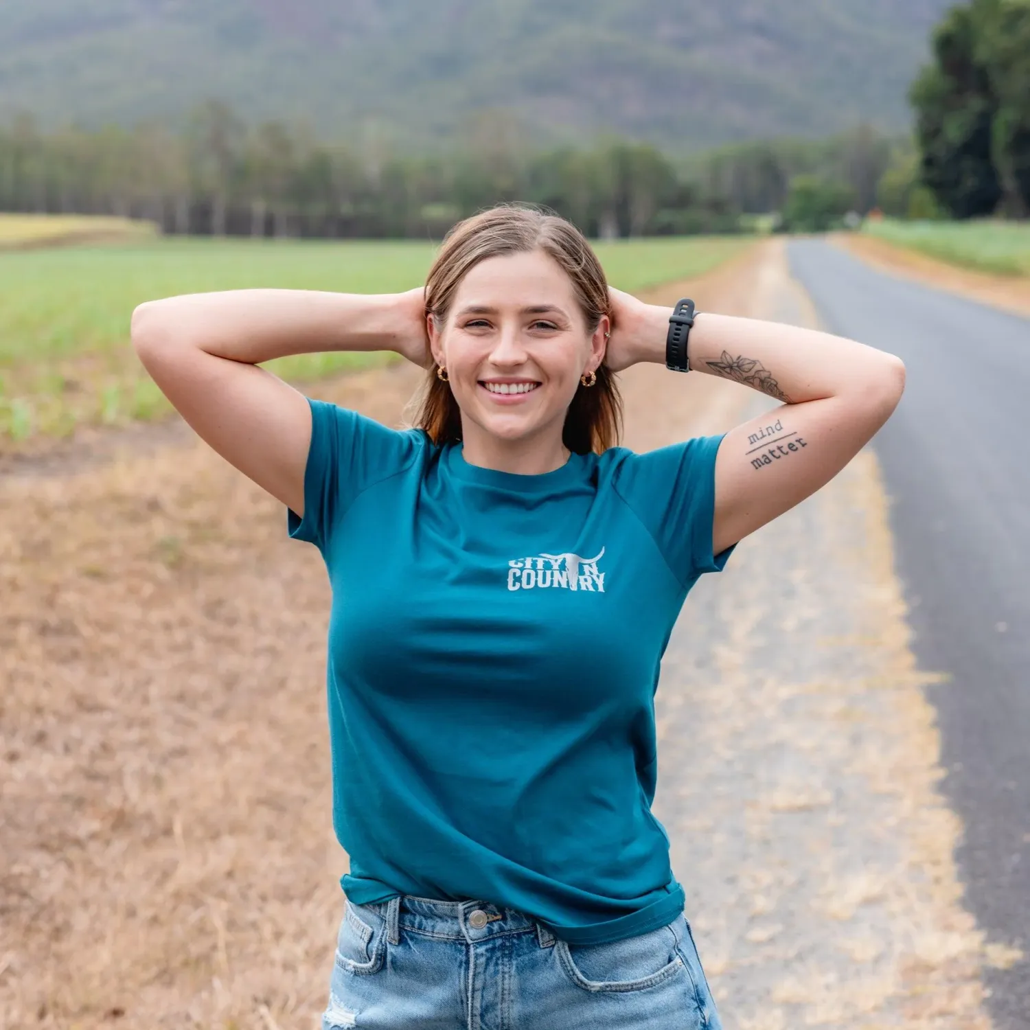 City N Country Ladies Classic Atlantic and Silver T-Shirt, Color: Atlantic, Size: XS