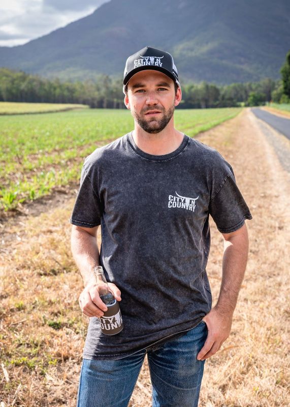 City N Country Mens Classic Black Stone Wash T-Shirt