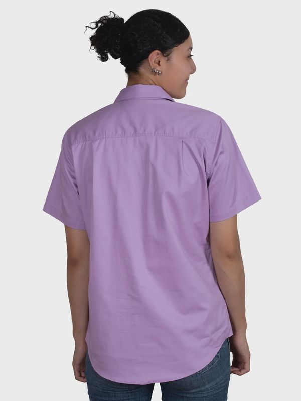 Just Country Ladies Evie Half Button Short Sleeve Orchid Work Shirt