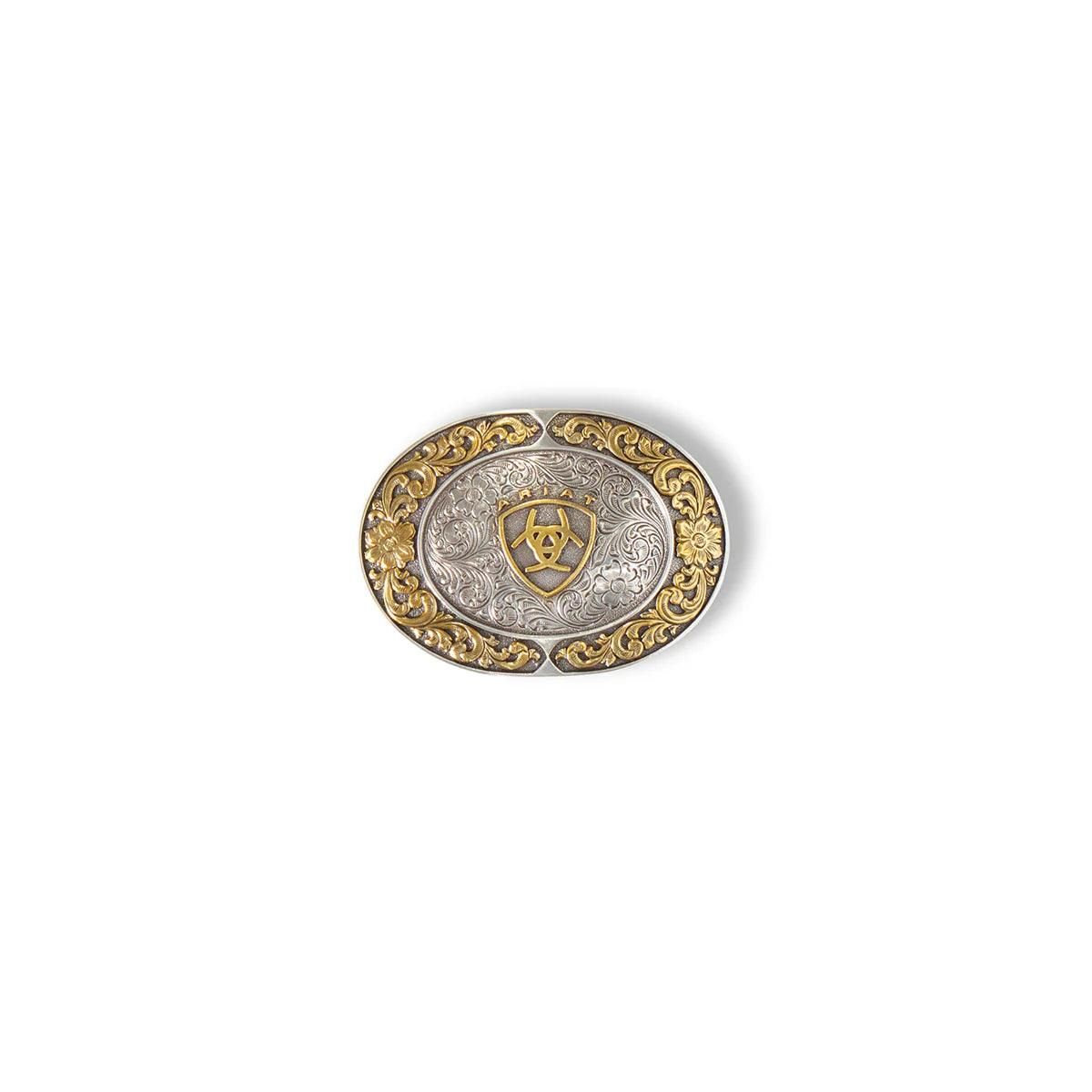 Ariat Oval Smooth Edge Floral Emblem Buckle