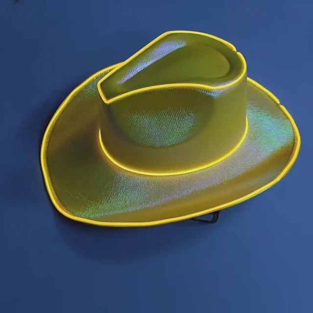 Party Hat Neon Light Up Cowboy Hat Yellow