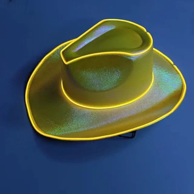 Party Hat Neon Light Up Cowboy Hat Yellow