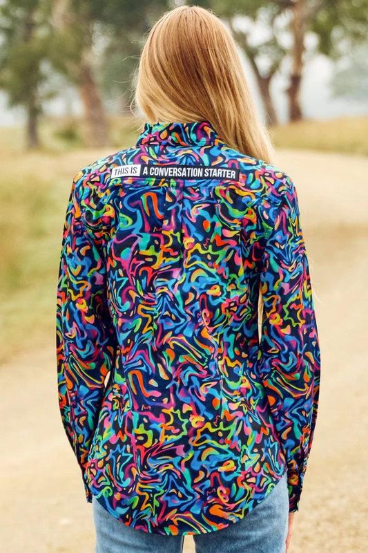 Trademutt Ladies Full Button Long Sleeve Pearler Work Shirt