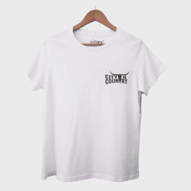 City N Country Ladies Classic White and Black T-Shirt