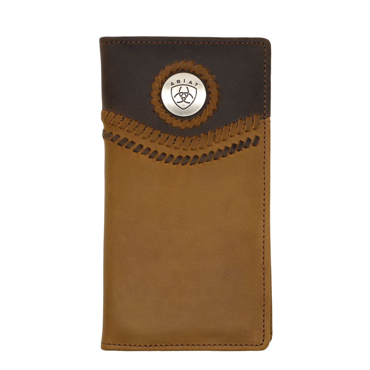 Ariat Rodeo Two Toned Chocolate and Tan Leather Wallet
