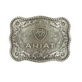Ariat Logo Filigree Rope Edge Silver Buckle