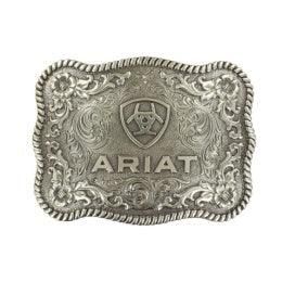 Ariat Logo Filigree Rope Edge Silver Buckle