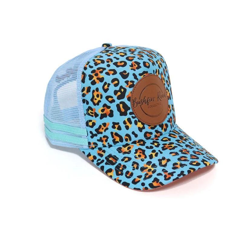 Bushfire Road Blue Leopard Trucker Cap