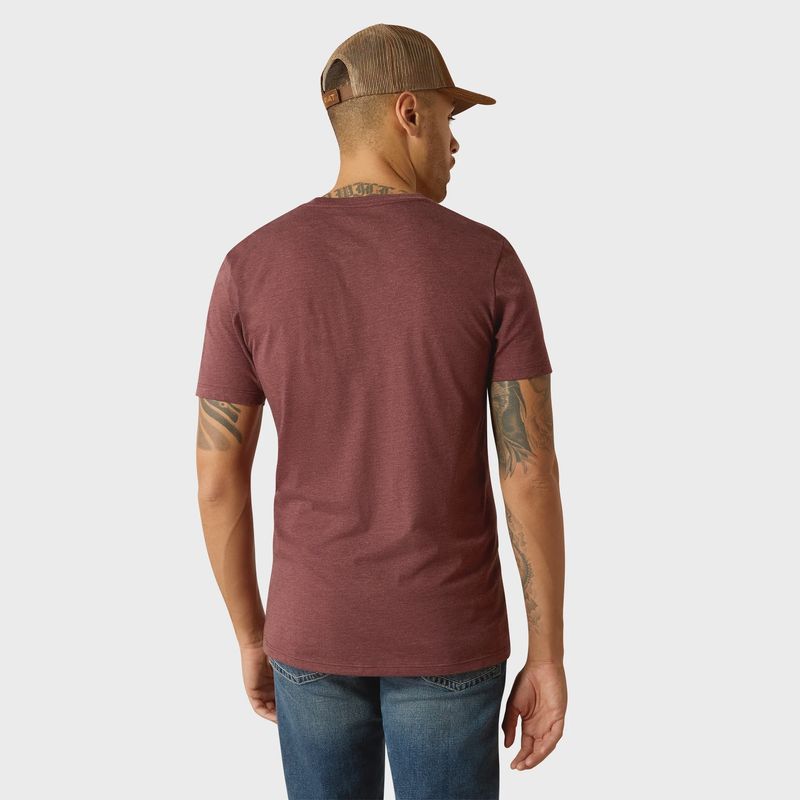 Ariat Mens Established Boot Co Maroon Heather T-Shirt