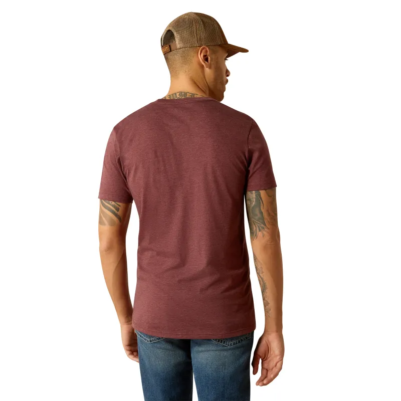 Ariat Mens Established Boot Co Maroon Heather T-Shirt