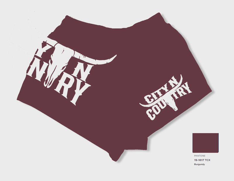 City N Country Adult Classic Burgundy and White Footy Short