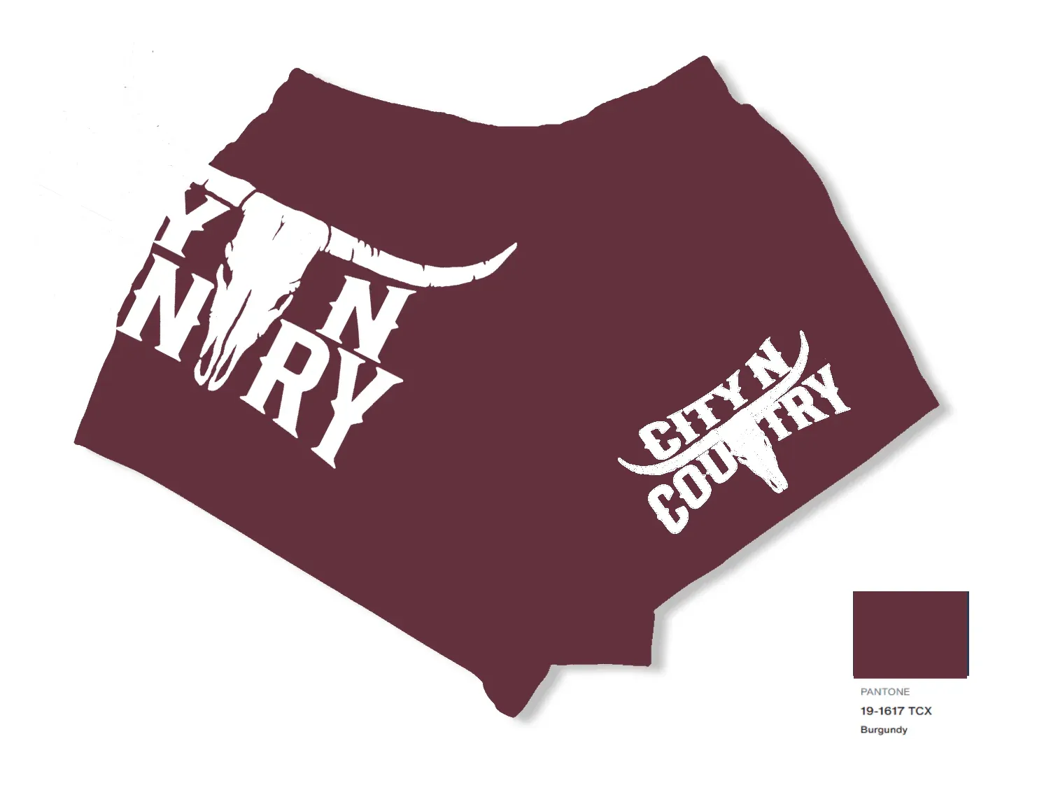 City N Country Adult Classic Burgundy and White Footy Short, Size: XS