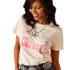 Ariat Ladies Cowboy Pink Heather T-Shirt, Size: XS
