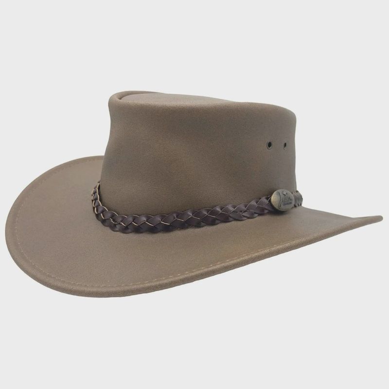 Jacaru Swagman Taupe Leather Hat