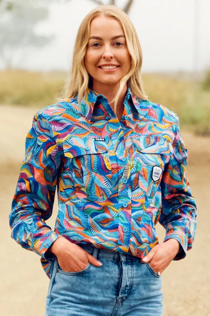 Trademutt Ladies Full Button Long Sleeve Snazzy Work Shirt, Size: 8