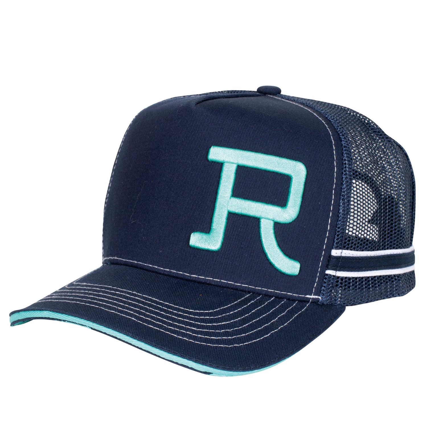 Roper Branded Navy and Turquoise Trucker Cap