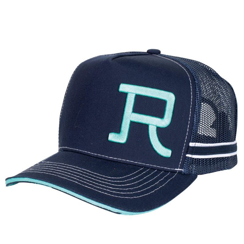 Roper Branded Navy and Turquoise Trucker Cap