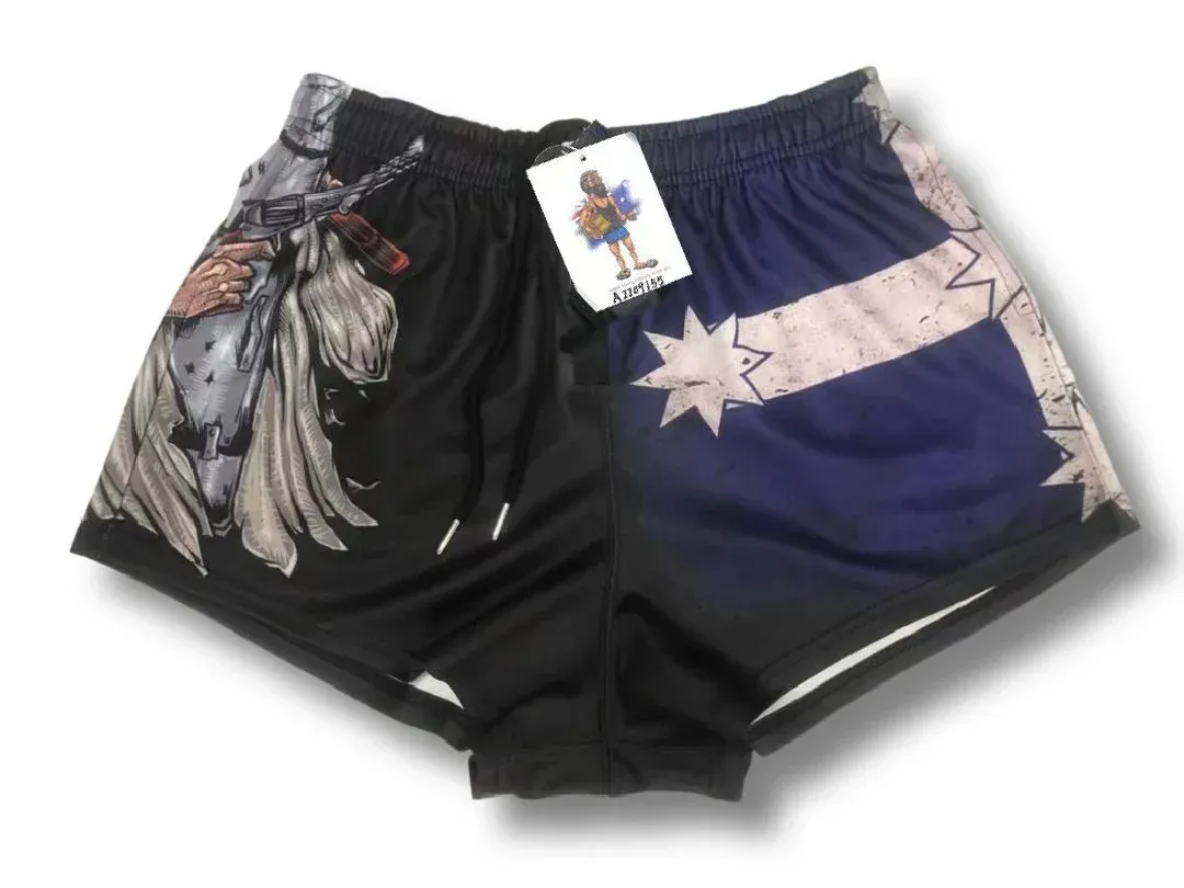 Aussie Footy Shorts Adult Such is Life Ned Kelly Footy Short, Size: S