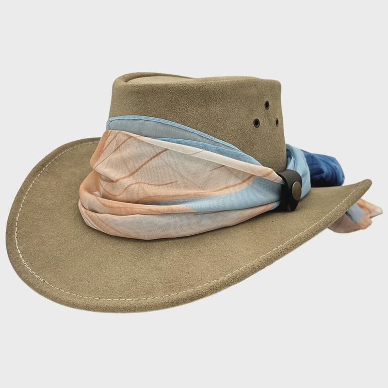 Jacaru Jillaroo Sand Leather Hat