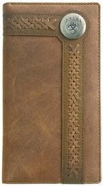 Ariat Rodeo Accent Overlay Tan Leather Wallet