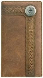 Ariat Rodeo Accent Overlay Tan Leather Wallet