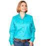 Just Country Ladies Brooke Full Button Long Sleeve Turquoise Work Shirt, Size: XS (8)