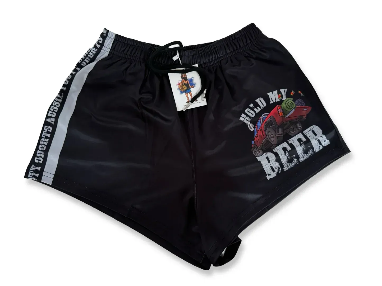 Aussie Footy Shorts Adult Hold My Beer Footy Short, Size: S