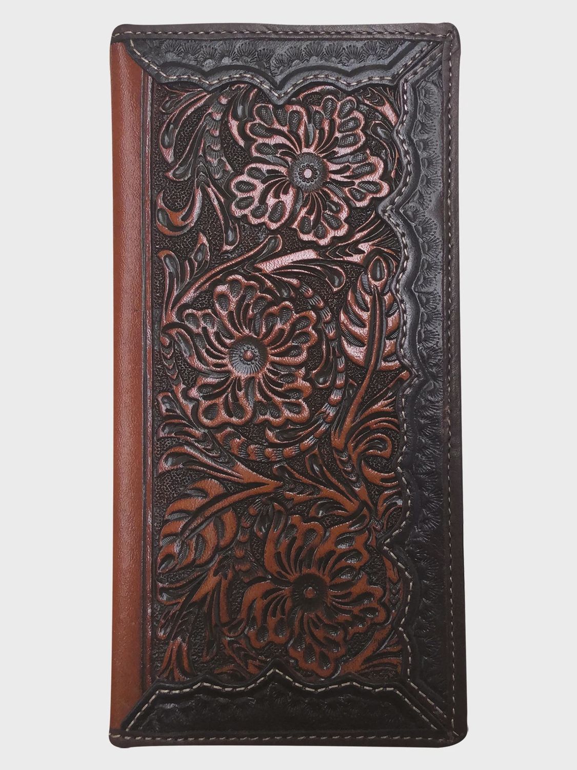 Roper Rodeo Tooled Leather Black Wallet