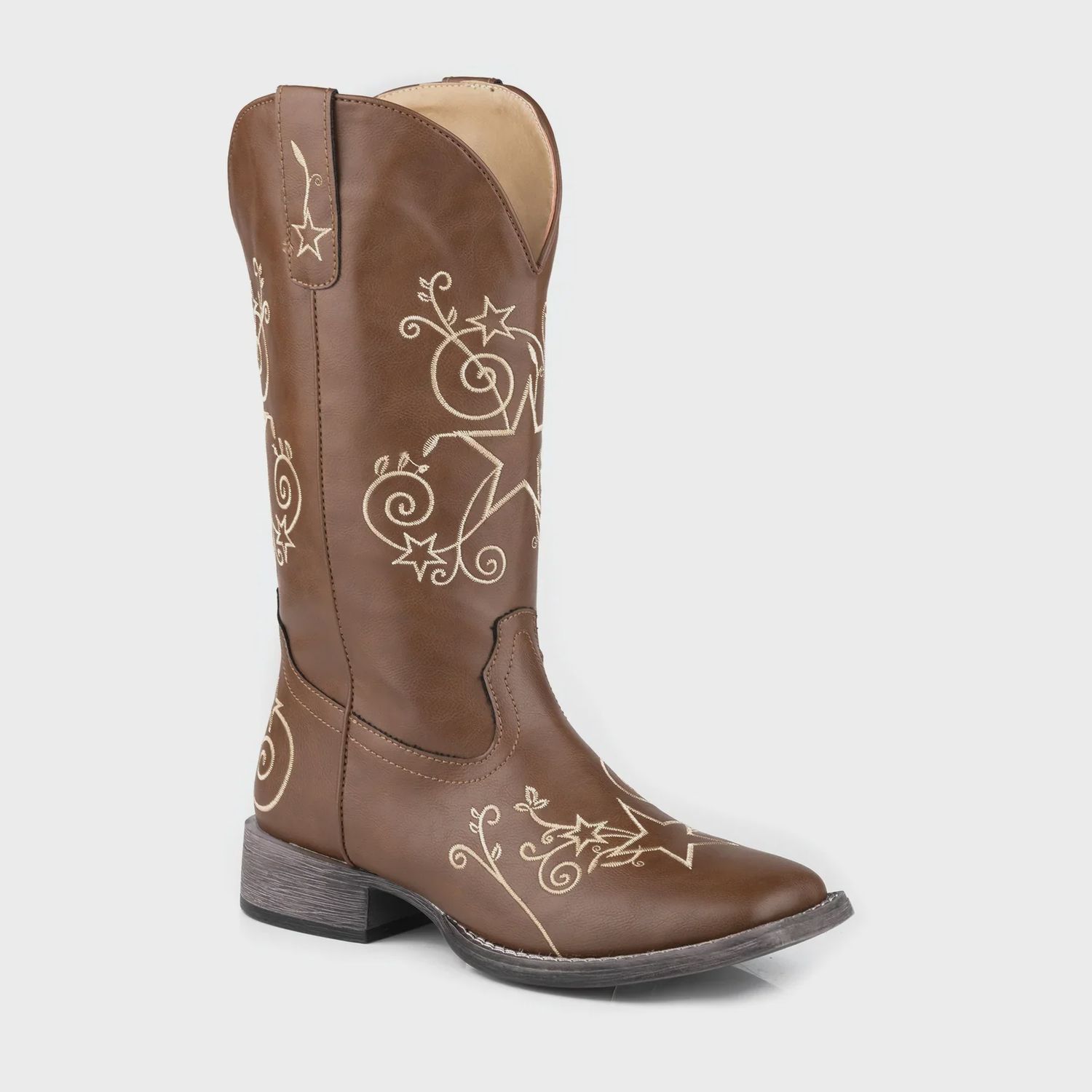 Roper Ladies Aster Square Toe Brown Boot, Size: 6