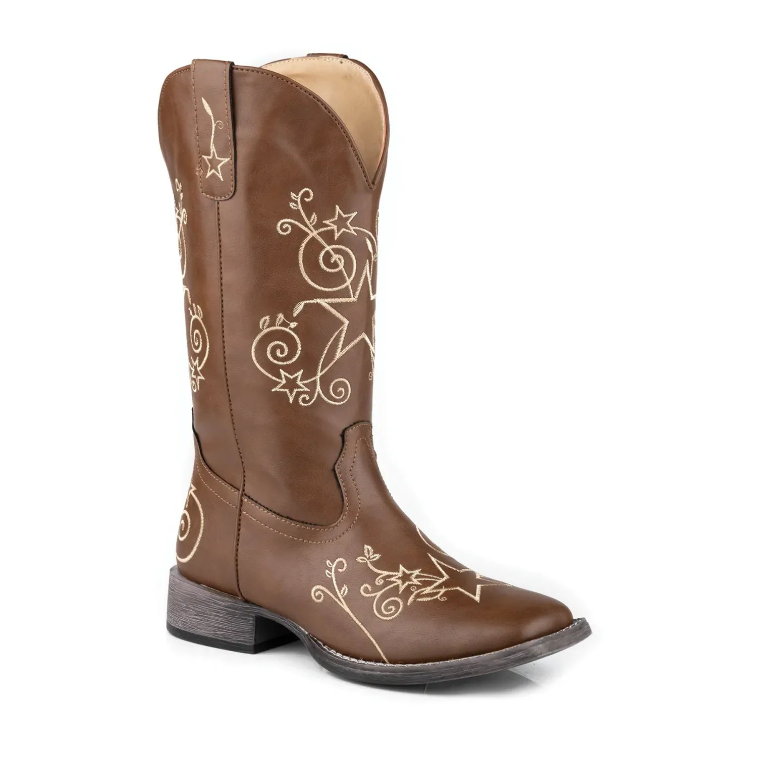 Roper Ladies Aster Square Toe Brown Boot, Size: 6