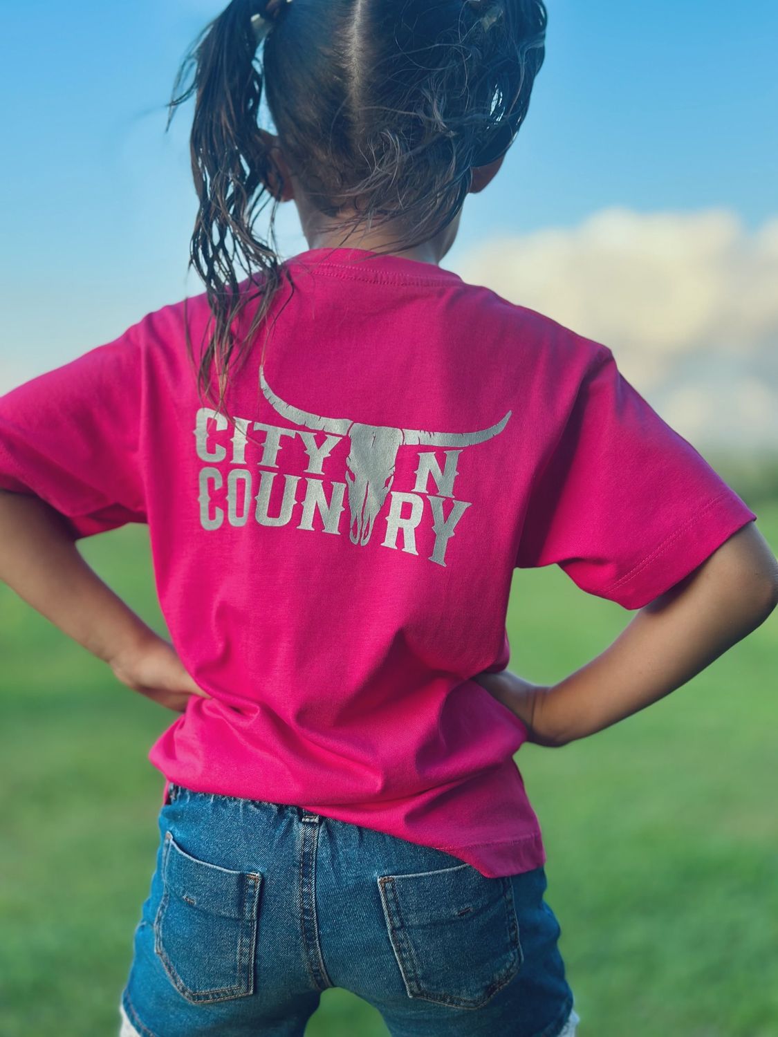 City N Country Kids Classic Hot Pink and Silver T-Shirt, Color: Hot Pink, Size: 00