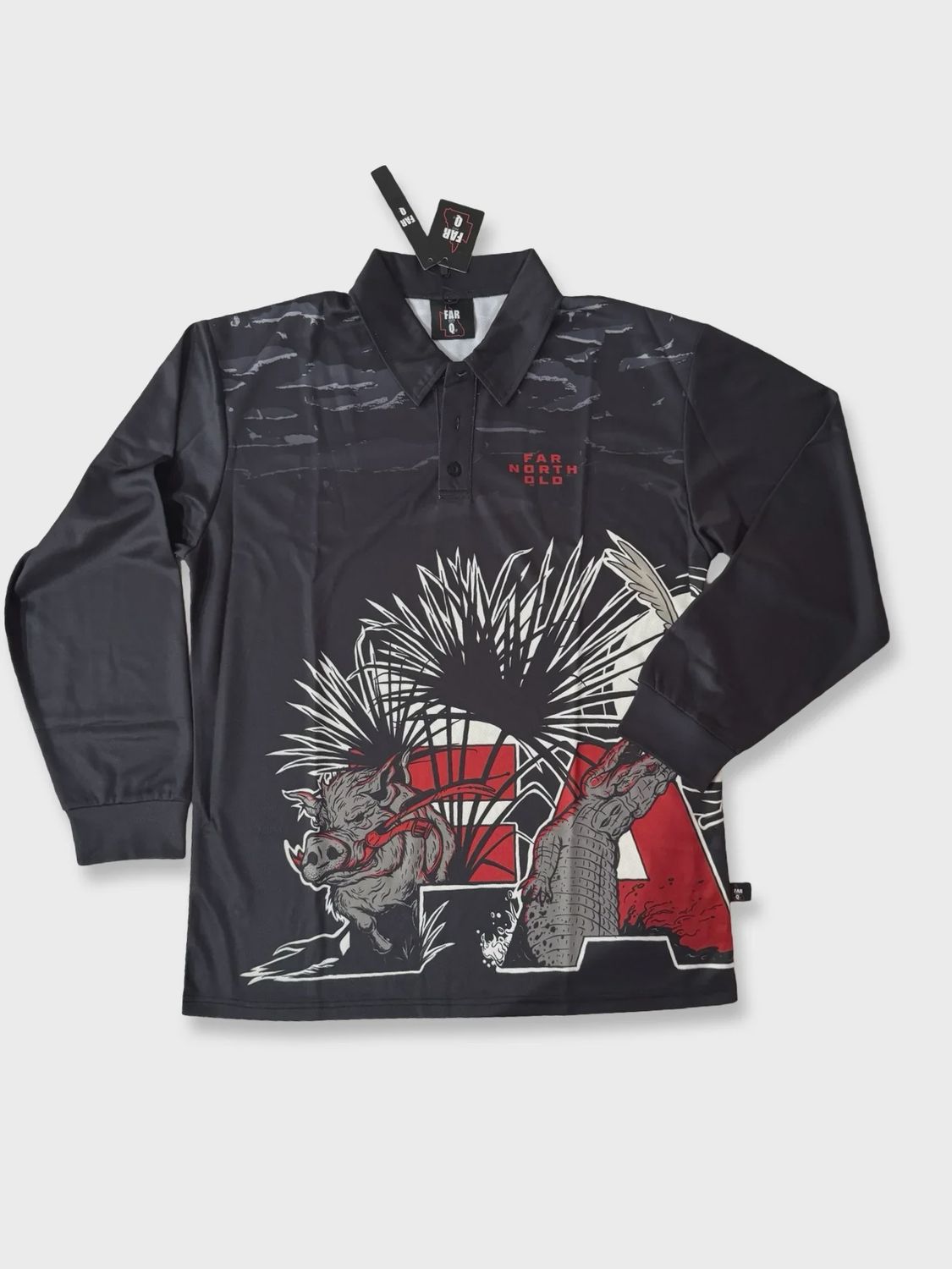 FarQ Red And Black Fishing Shirt, Color: Black, Size: S