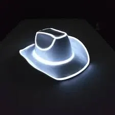 Party Hat Neon Light Up Cowboy Hat White
