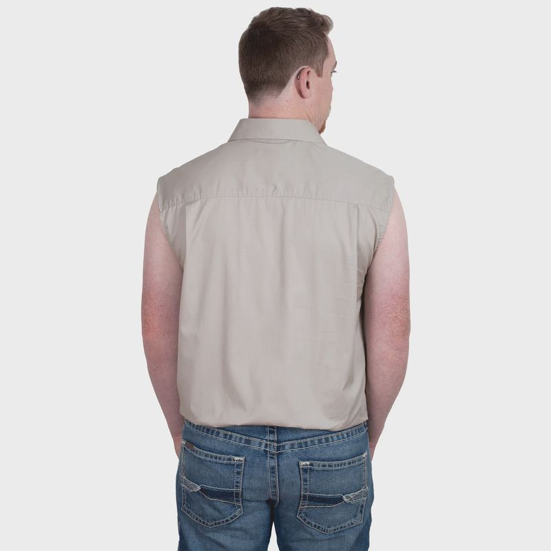 Just Country Mens Jack Half Button Sleeveless Stone Work Shirt