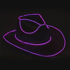 Party Hat Neon Light Up Cowboy Hat Purple and Green