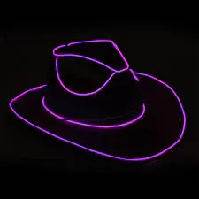 Party Hat Neon Light Up Cowboy Hat Purple and Green