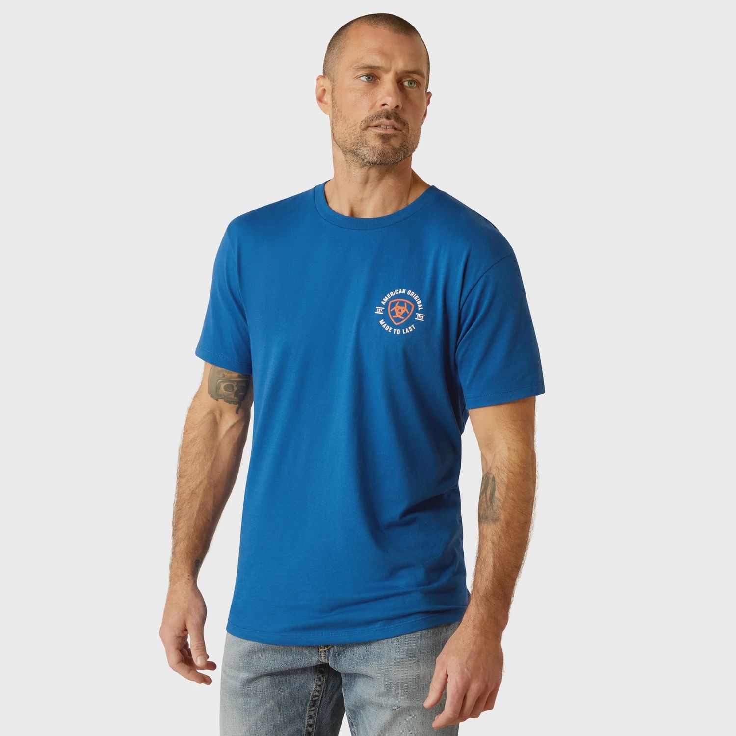 Ariat Mens MTL Circle Royal Blue T-Shirt, Color: Royal Blue, Size: S