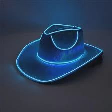 Party Hat Neon Light Up Cowboy Hat Blue
