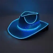 Party Hat Neon Light Up Cowboy Hat Blue