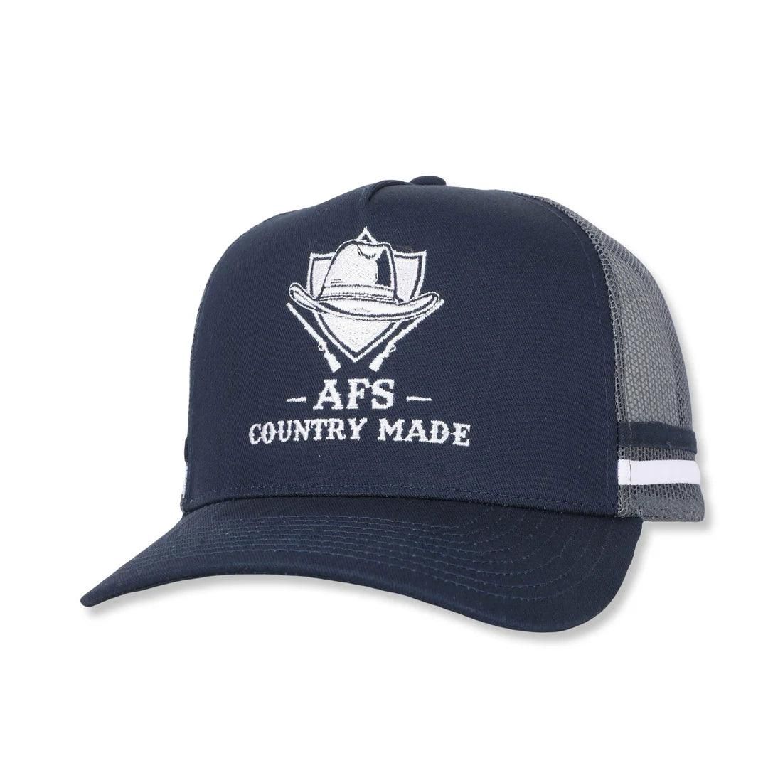 Aussie Footy Shorts Country Made Cowboy Navy Trucker Cap