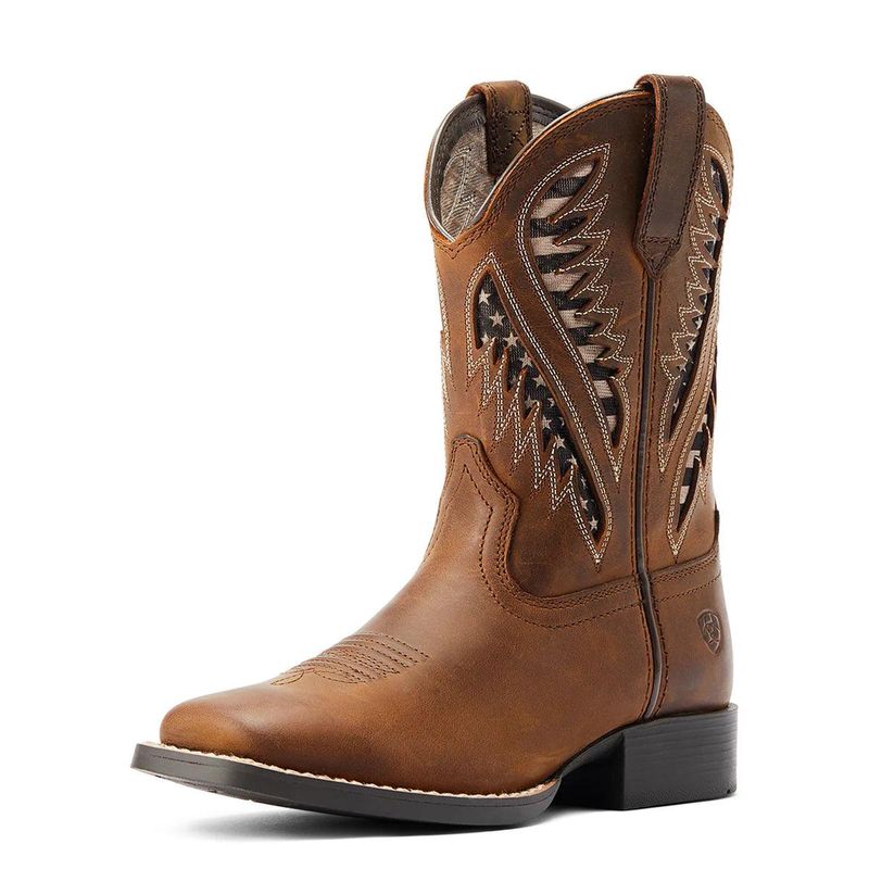 Ariat Kids Quickdraw Ventex Distressed Brown Boot