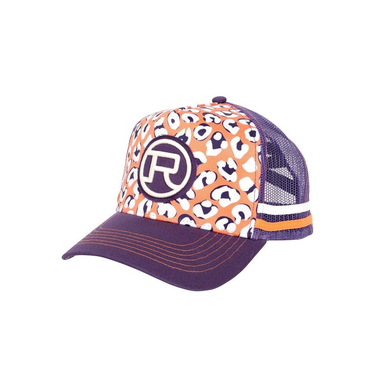 Roper Leopard Print Purple and Orange Trucker Cap