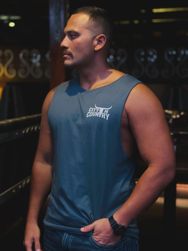 City N Country Mens Classic Petrol Blue Tank