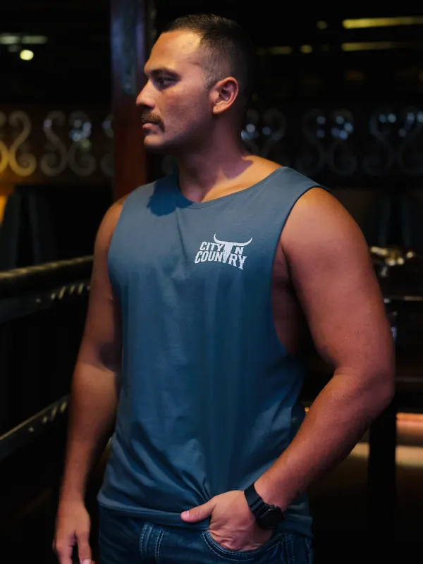 City N Country Mens Classic Petrol Blue Tank