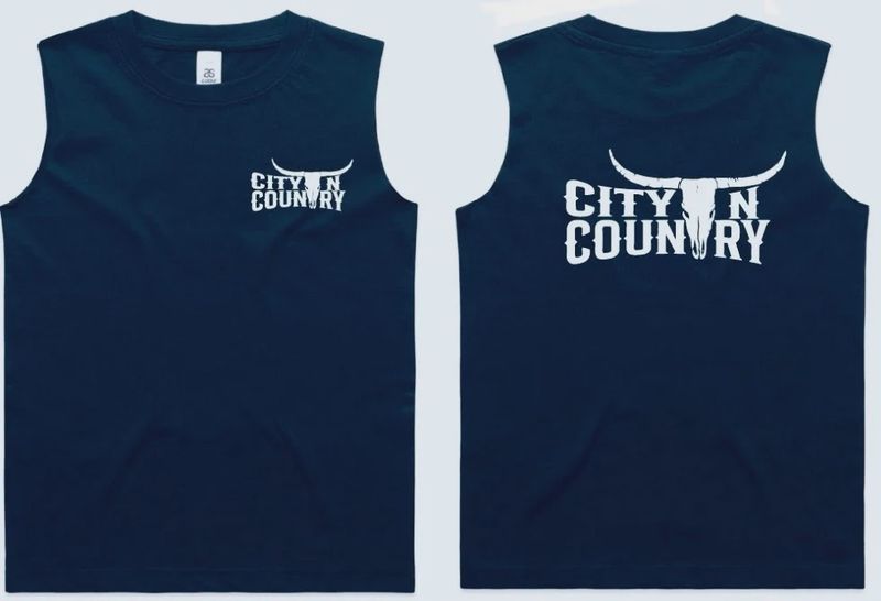City N Country Kids Classic Navy and White Tank