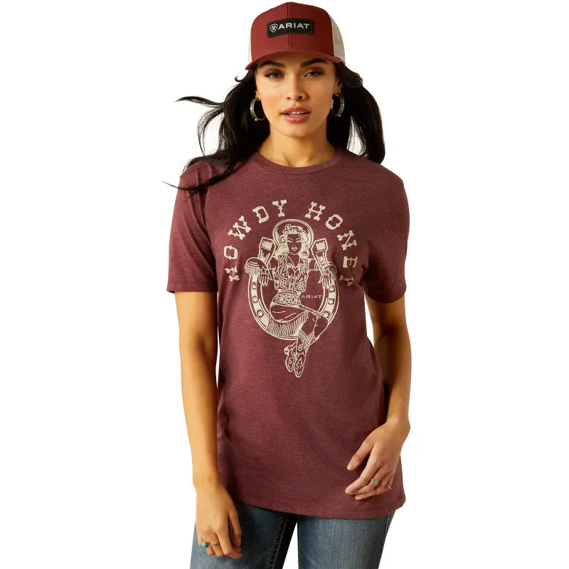 Ariat Ladies Rodeo Sweetie Burgundy T-Shirt