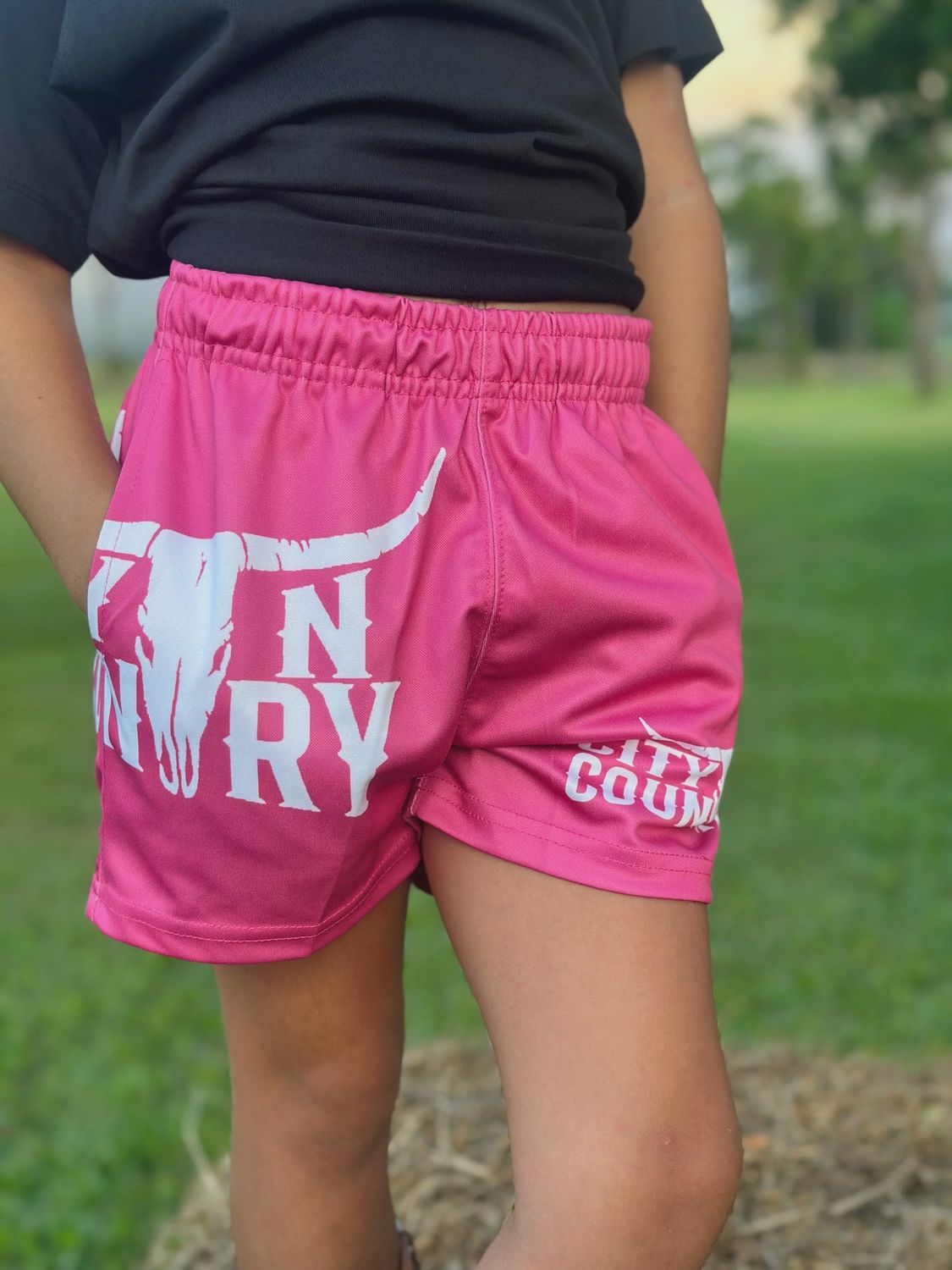 City N Country Kids Classic Short Pink and White Footy Short