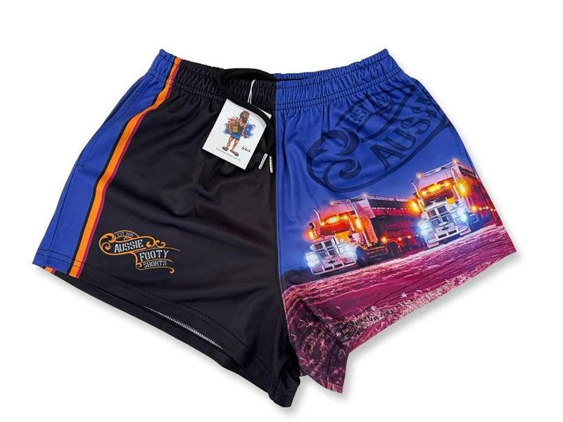 Aussie Footy Shorts Adult Trucks At Night Footy Short