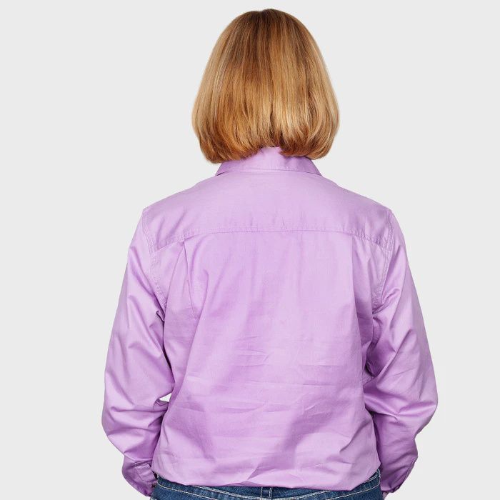 Just Country Ladies Jahna Half Button Long Sleeve Orchid Work Shirt