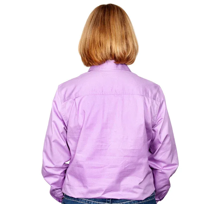 Just Country Ladies Jahna Half Button Long Sleeve Orchid Work Shirt